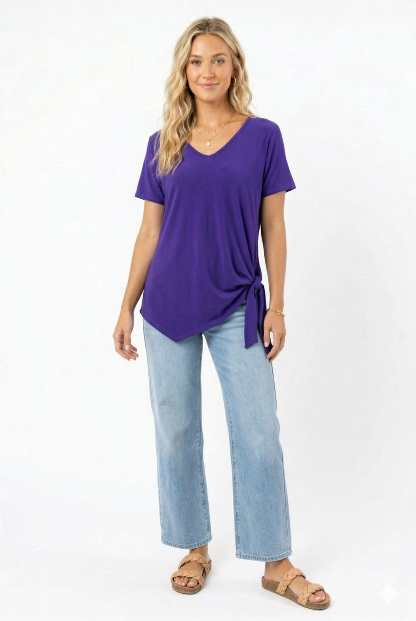 Jostar - HIT Dolman Sleeve Tie Side Tunic-3124HT-SRS1: Blush / M
