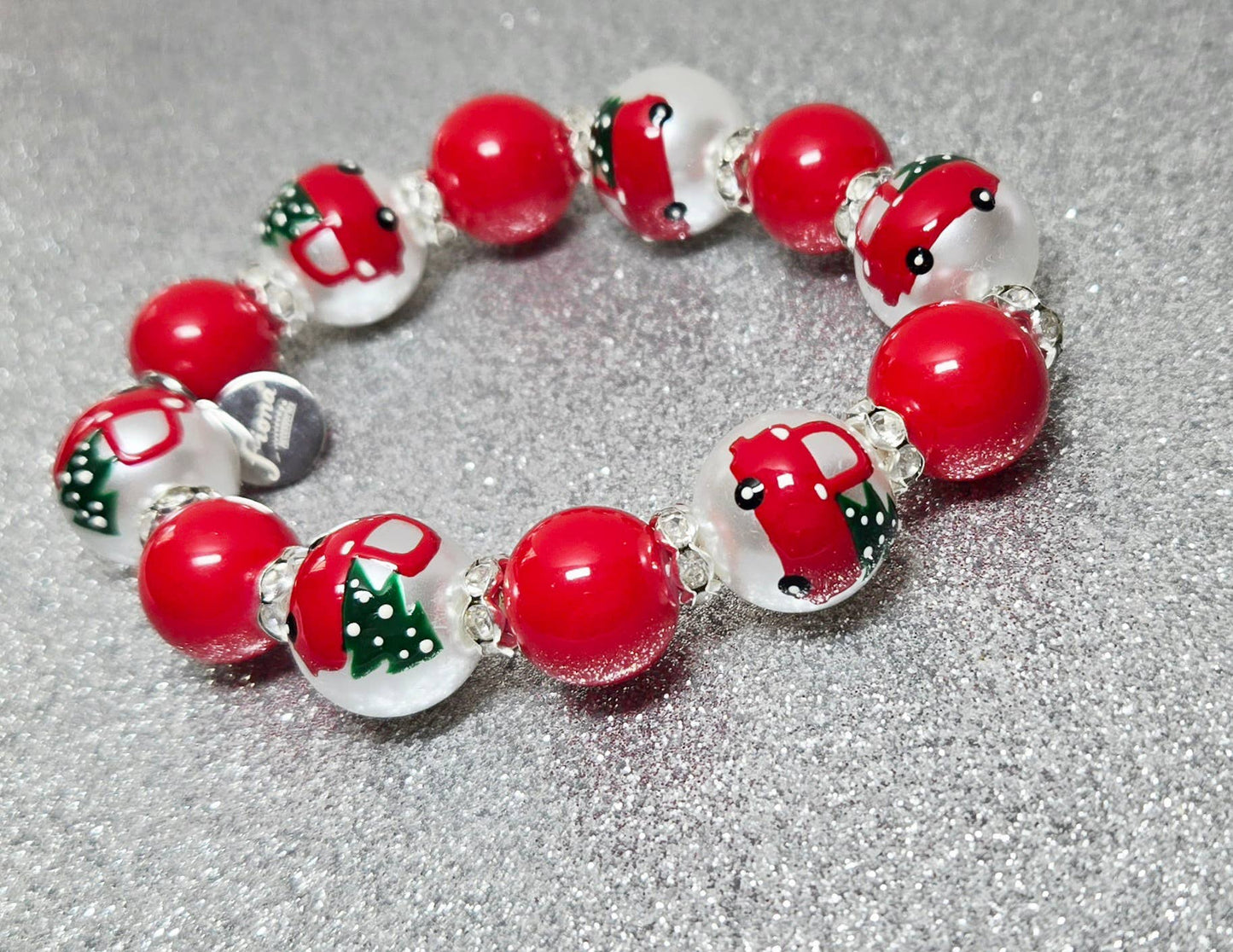 Fiona Accessories - Christmas Beaded Stretch Bracelet Holiday Gifts: Christmas Truck with Tree