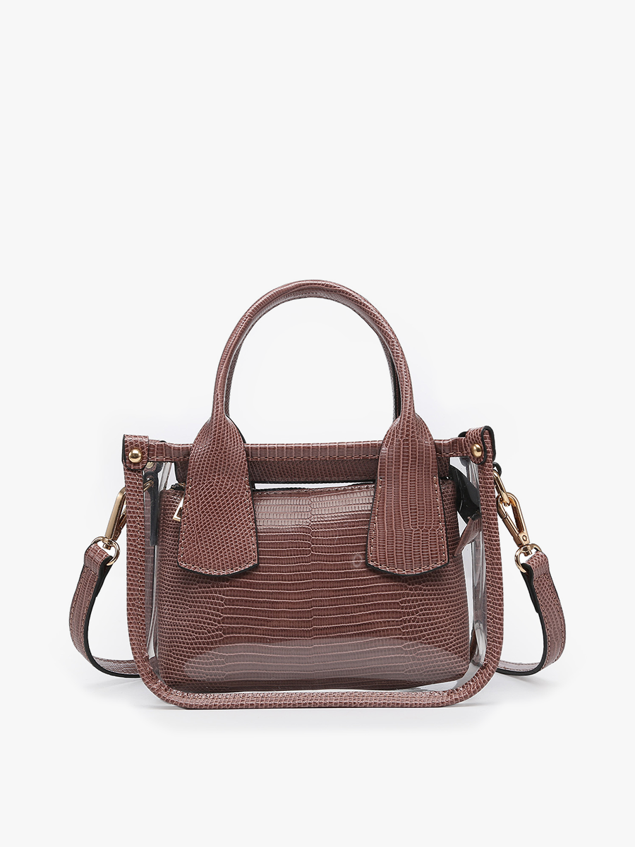 Jen & Co. - M2225CR Stacey Clear Satchel w/ Inner Bag: Silver