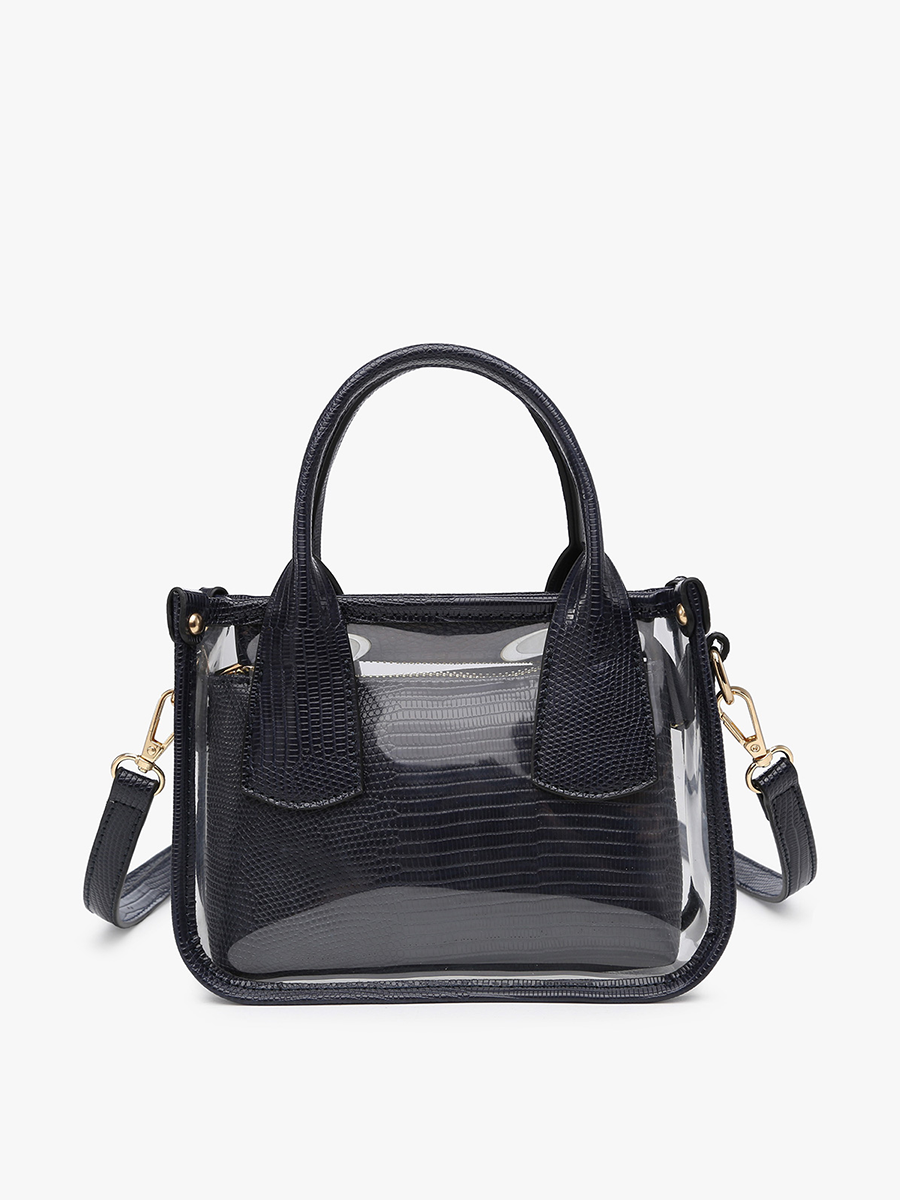 Jen & Co. - M2225CR Stacey Clear Satchel w/ Inner Bag: Silver