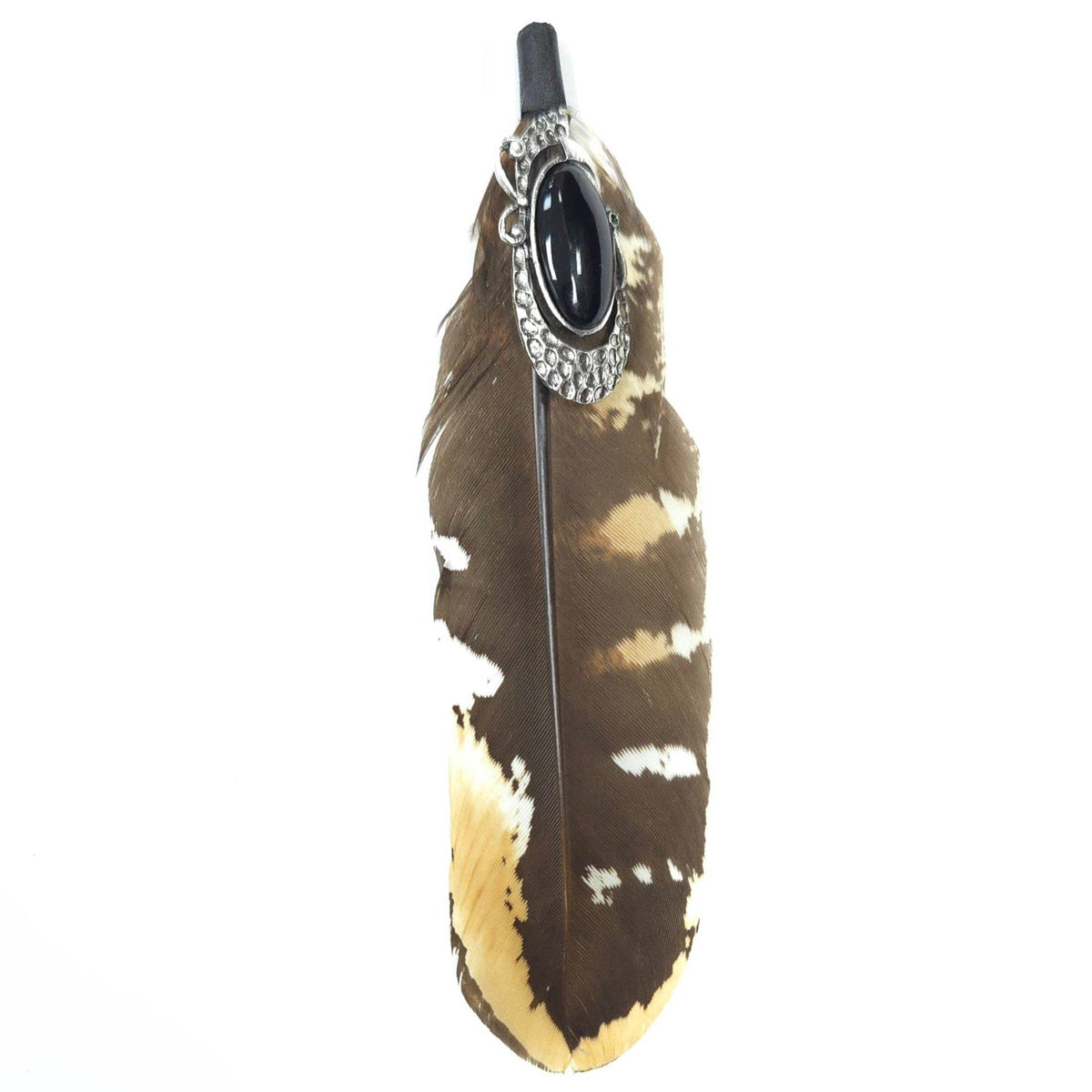 Greater Goods Imports- HT0084 GH1221 FEATHER: BK