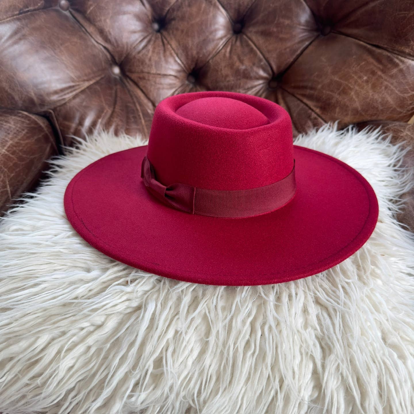 Bella Betty - Best seller !! Structured boater with wide brim  Grosgrain: BLACK / ONE SIZE