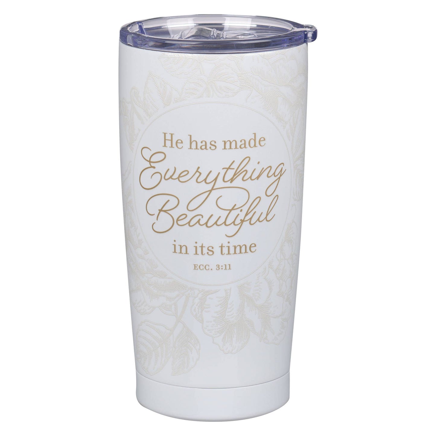 Christian Art Gifts - Tumbler SS Ivory Everything Beautiful Ecc. 3:11