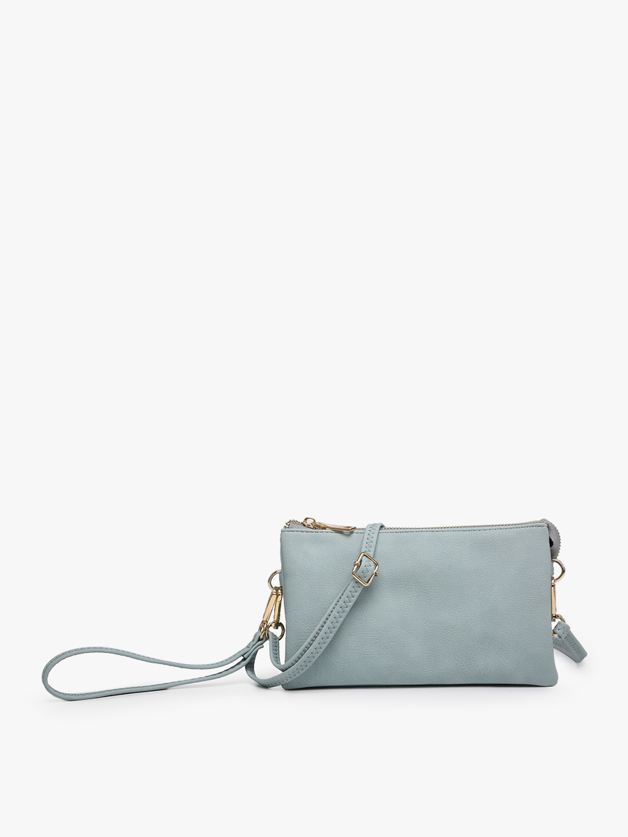 M013 Riley Monogrammable 3 Compartment Crossbody/Wristlet: Maroon
