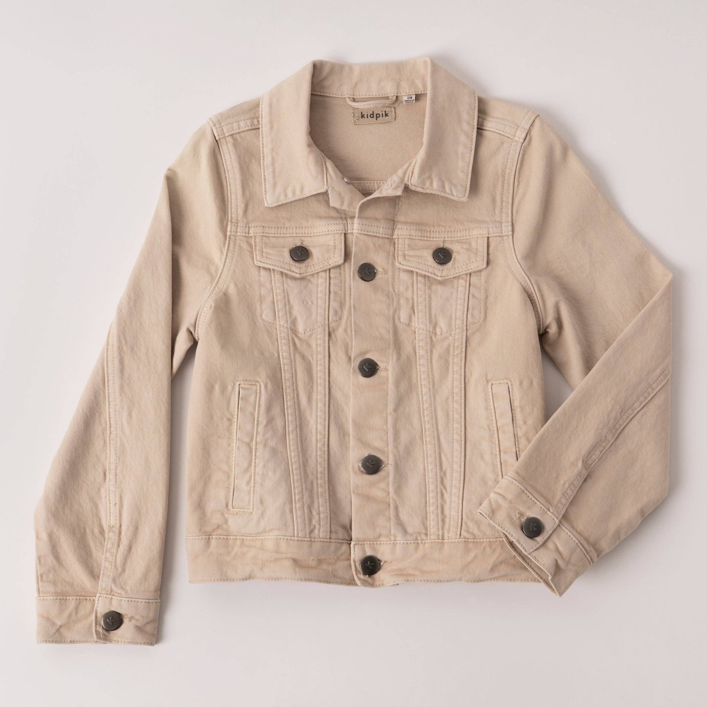 Kidpik - Colored Jean Jacket: Oyster Grey / L (12)