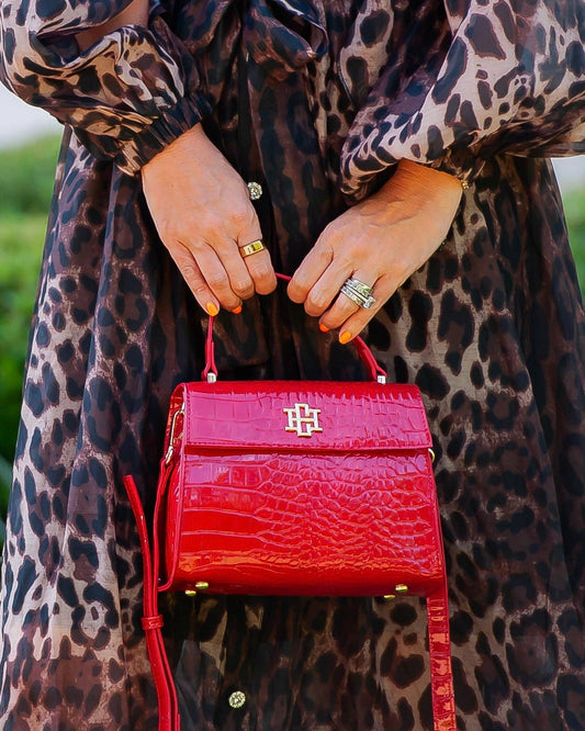 Caroline Hill - Vivienne Red Patent Handbag