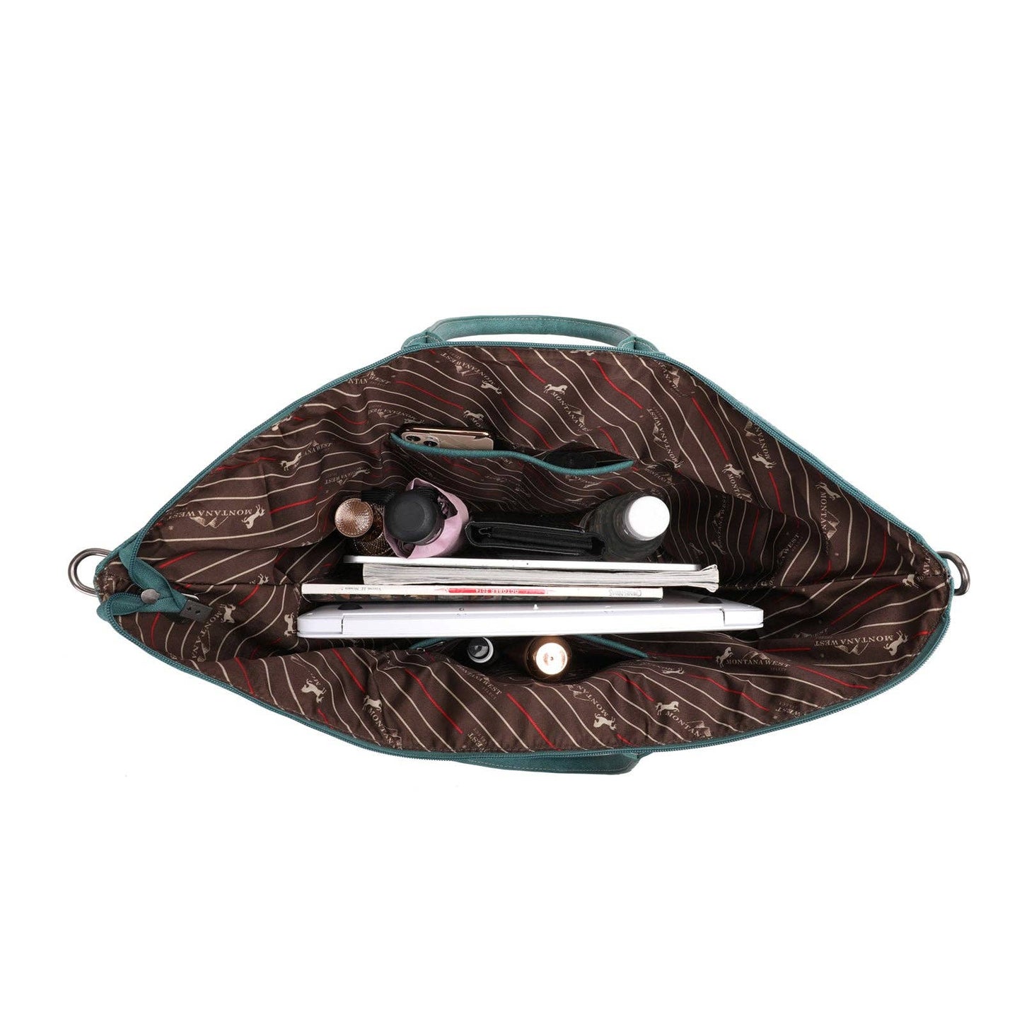 Montana West - MW1221G-8317 Montana West Tooled Collection Tote: Tan