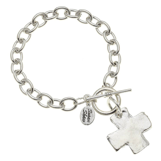 Susan Shaw - Silver Cross Bracelet