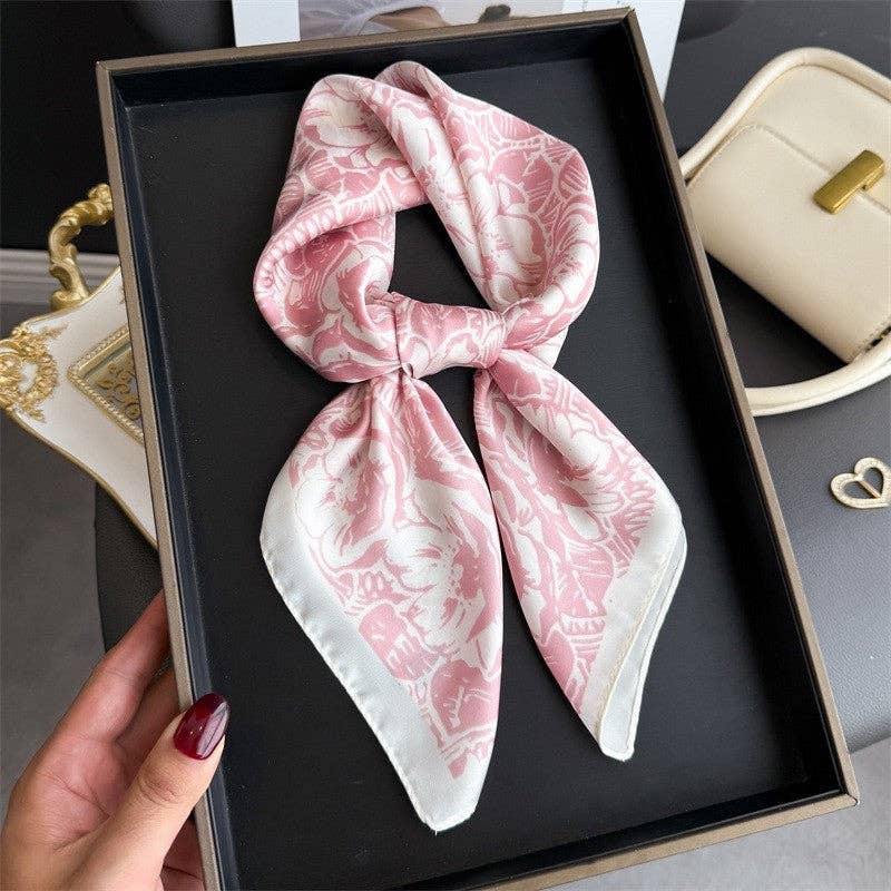 UZ Wholesale Store - Fashion Print Square Scarf: Red