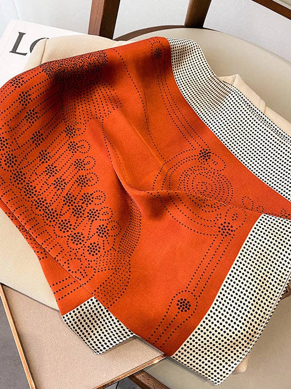 U.Z. Polka-Dot Leisure Fashion Scarf: ORANGE / One_size