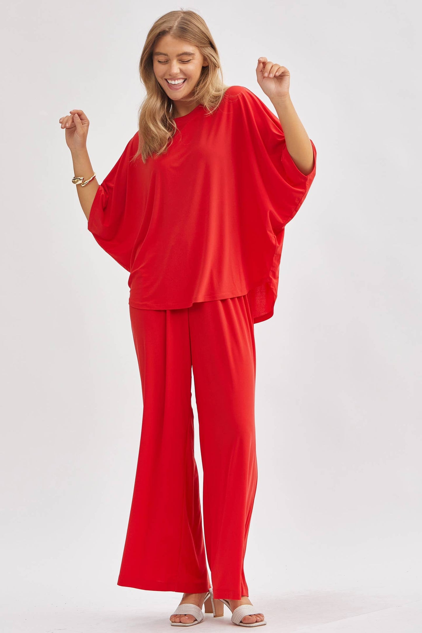 Dear Scarlett - Flowy Top + Wide Leg Set TRVSET-COASTAL: Royal Blue / S