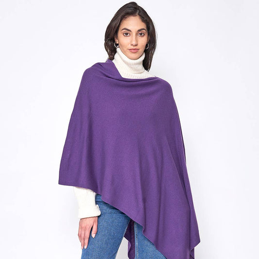 Sensibling Corp. - Solid Scarf Poncho: Purple