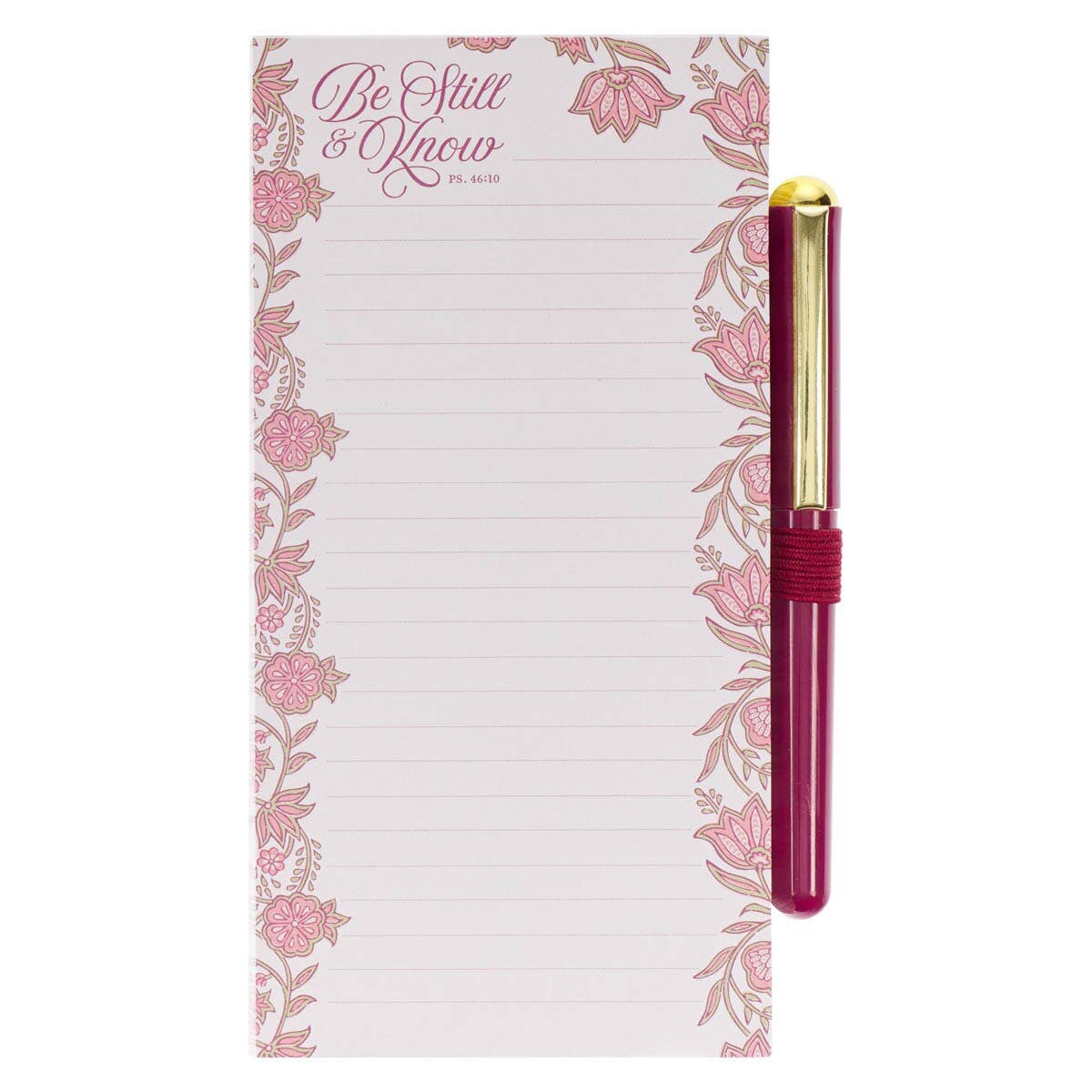 Christian Art Gifts - Magnetic Notepad w/pen Be Still Ps. 46:10