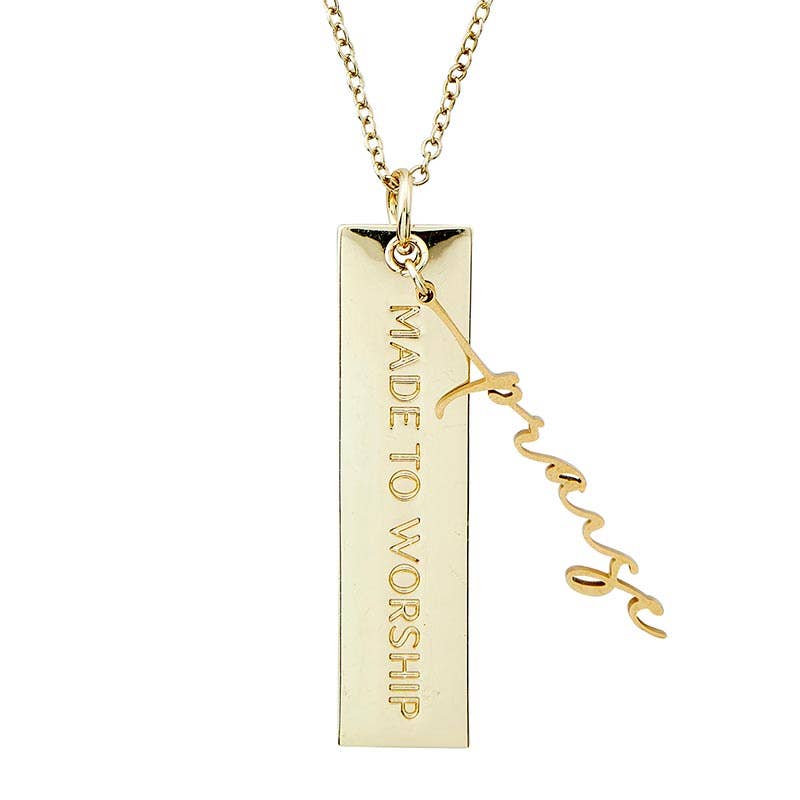 Faithworks by Creative Brands - Name Plate Necklace - Praise