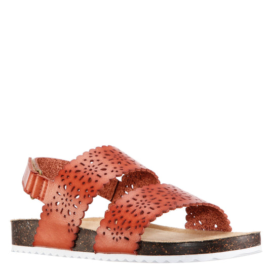 Kidpik - Perforated Sandal: Tan / 2-5 Youth
