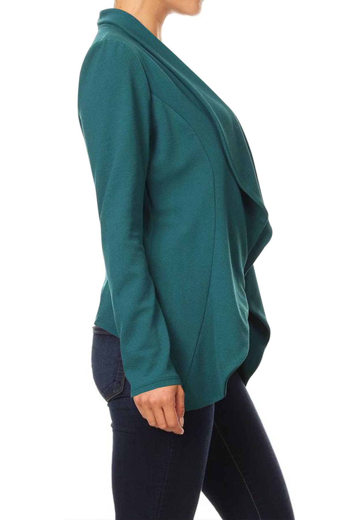 MOA COLLECTION - Women's Casual Office Work Basic Blazer Jacket S-3XL: Burgundy / Large