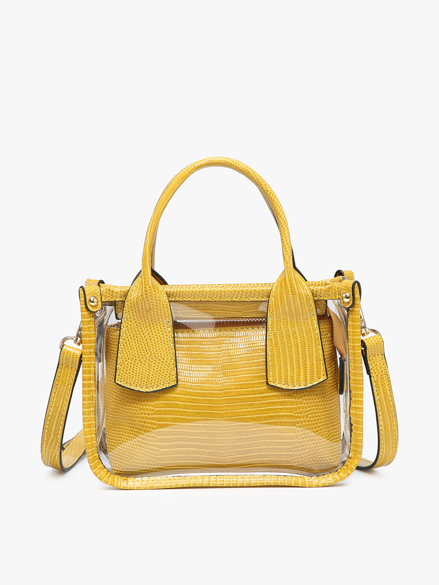 Jen & Co. - M2225CR Stacey Clear Satchel w/ Inner Bag: Silver
