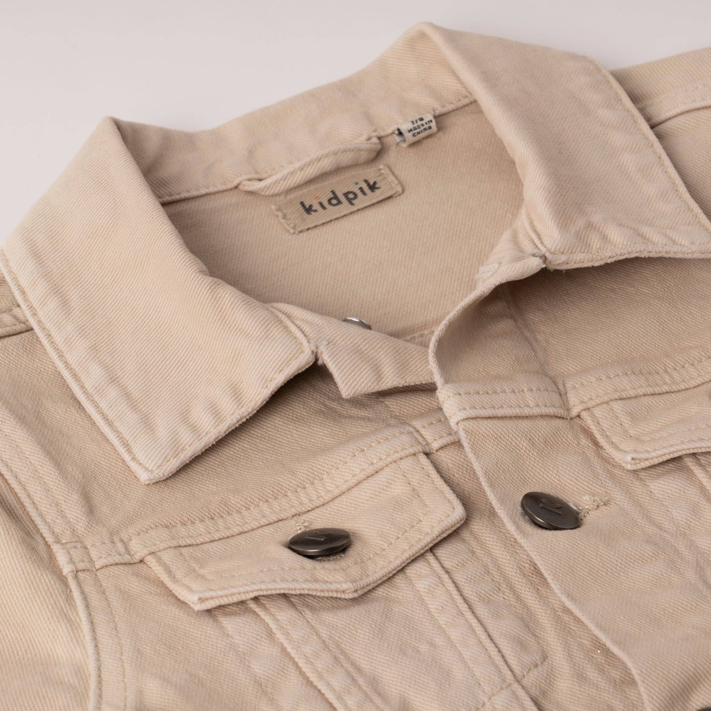 Kidpik - Colored Jean Jacket: Oyster Grey / L (12)