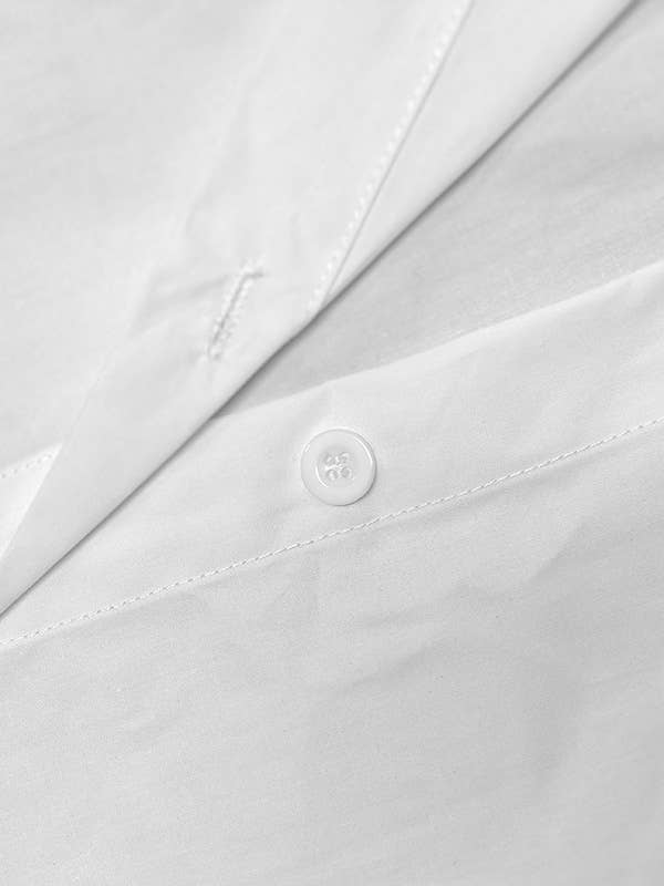 Sheer Trend - Long Sleeves Loose Buttoned Solid Color Lapel Blouses&Shirts Tops: WHITE / L