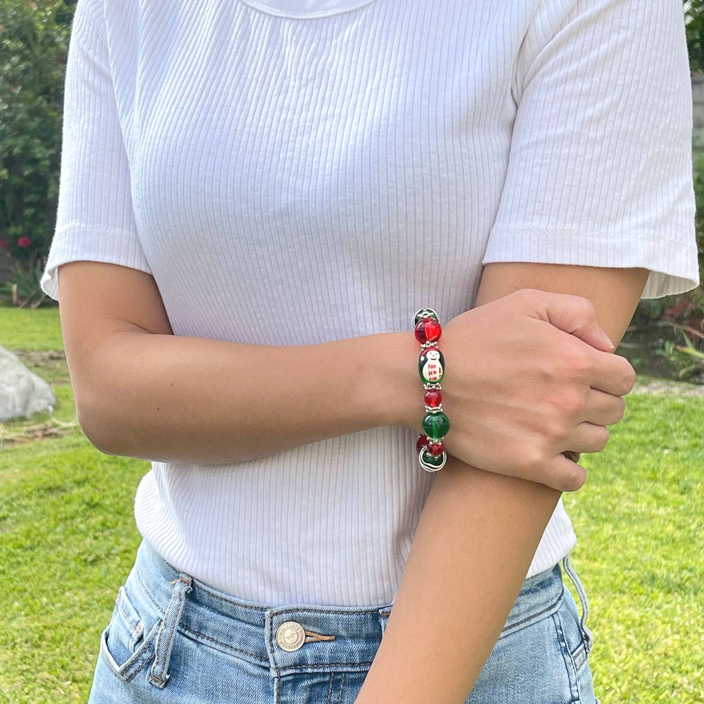 Fiona Accessories - Christmas Bracelet Painted Snowman Gift Tree Holiday Gifts: Gingerbread Man