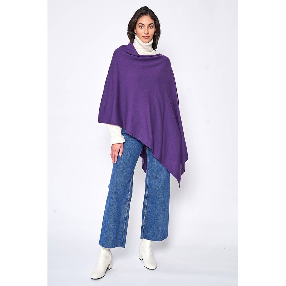 Sensibling Corp. - Solid Scarf Poncho: Purple