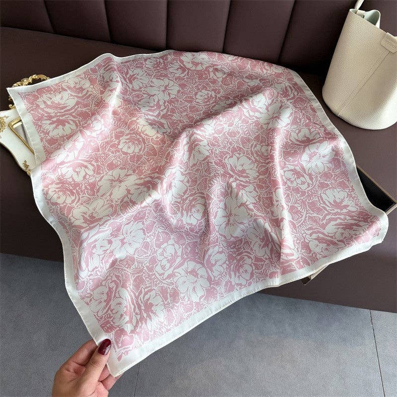 UZ Wholesale Store - Fashion Print Square Scarf: Red
