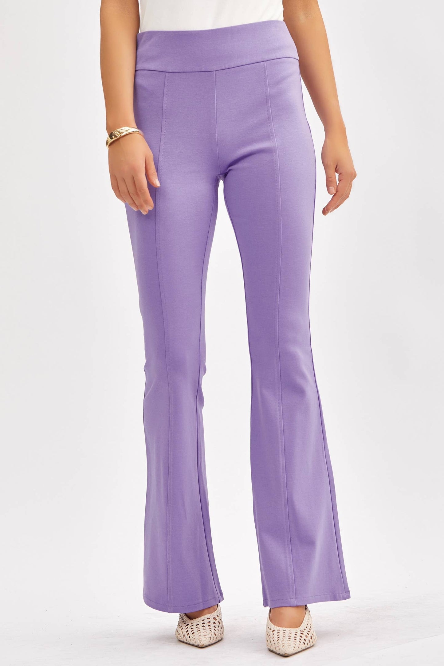 Dear Scarlett - Magic High Waisted Kick Flare Pants: VIOLET / M