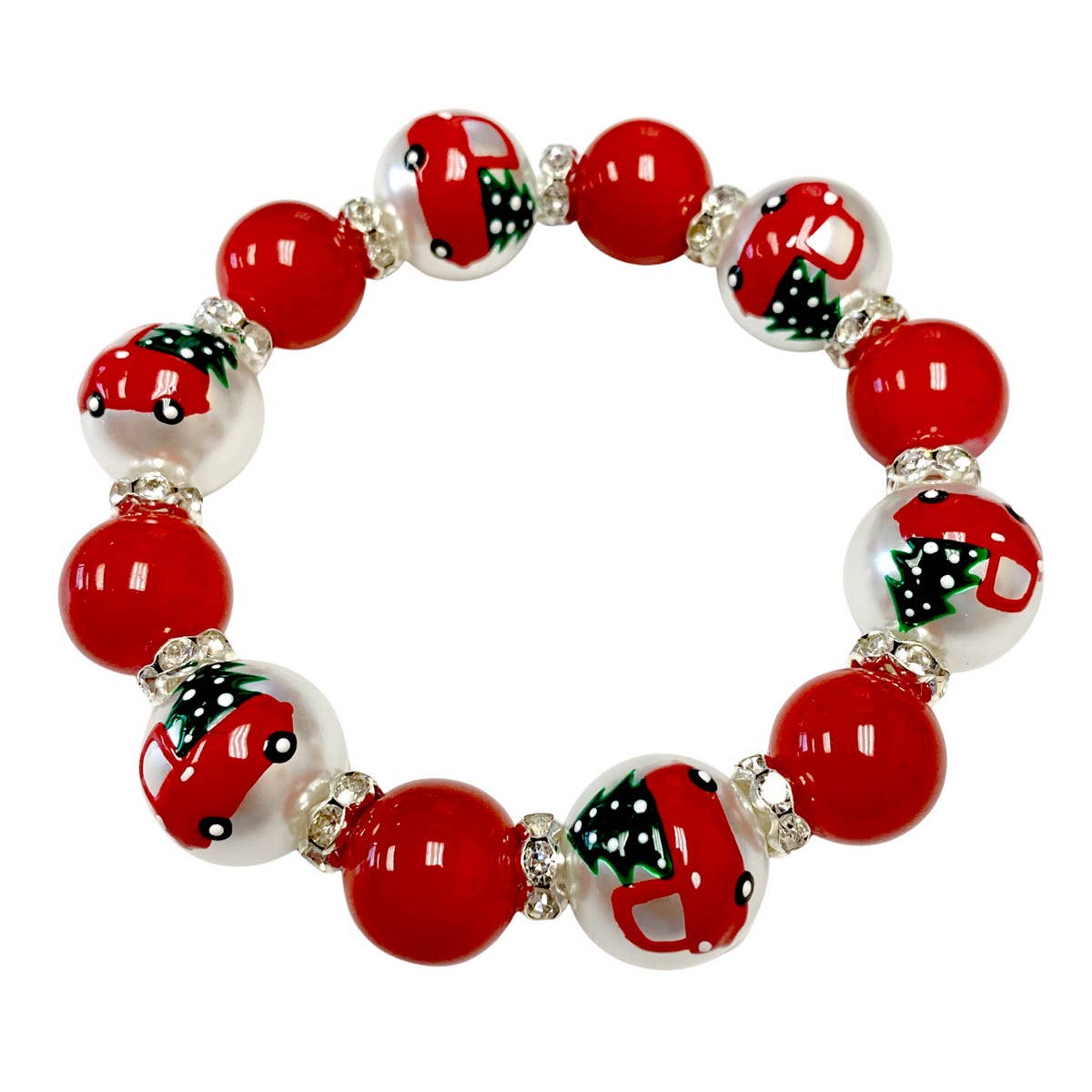 Fiona Accessories - Christmas Beaded Stretch Bracelet Holiday Gifts: Christmas Truck with Tree