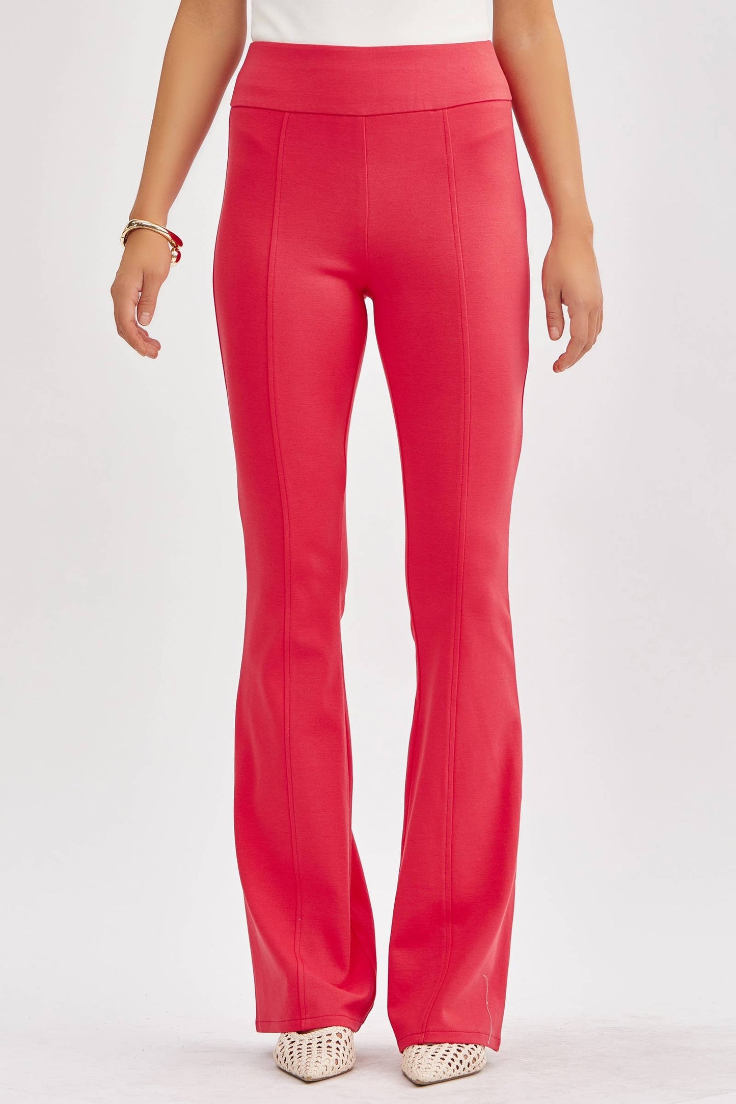 Dear Scarlett - Magic High Waisted Kick Flare Pants: VIOLET / XL