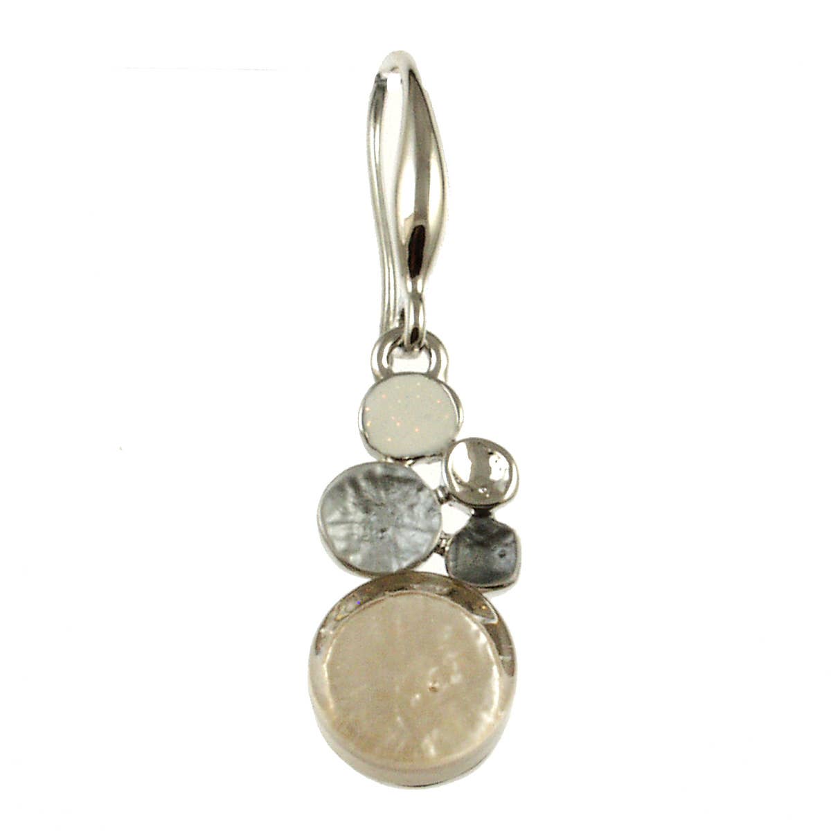 Origin Jewelry - Multi Dot Earring, Two-Tone Shell & Resin: Cream White