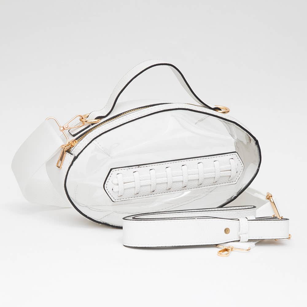 Sensibling Corp. - Football Shaped Transparent Crossbody Bag
: Brown