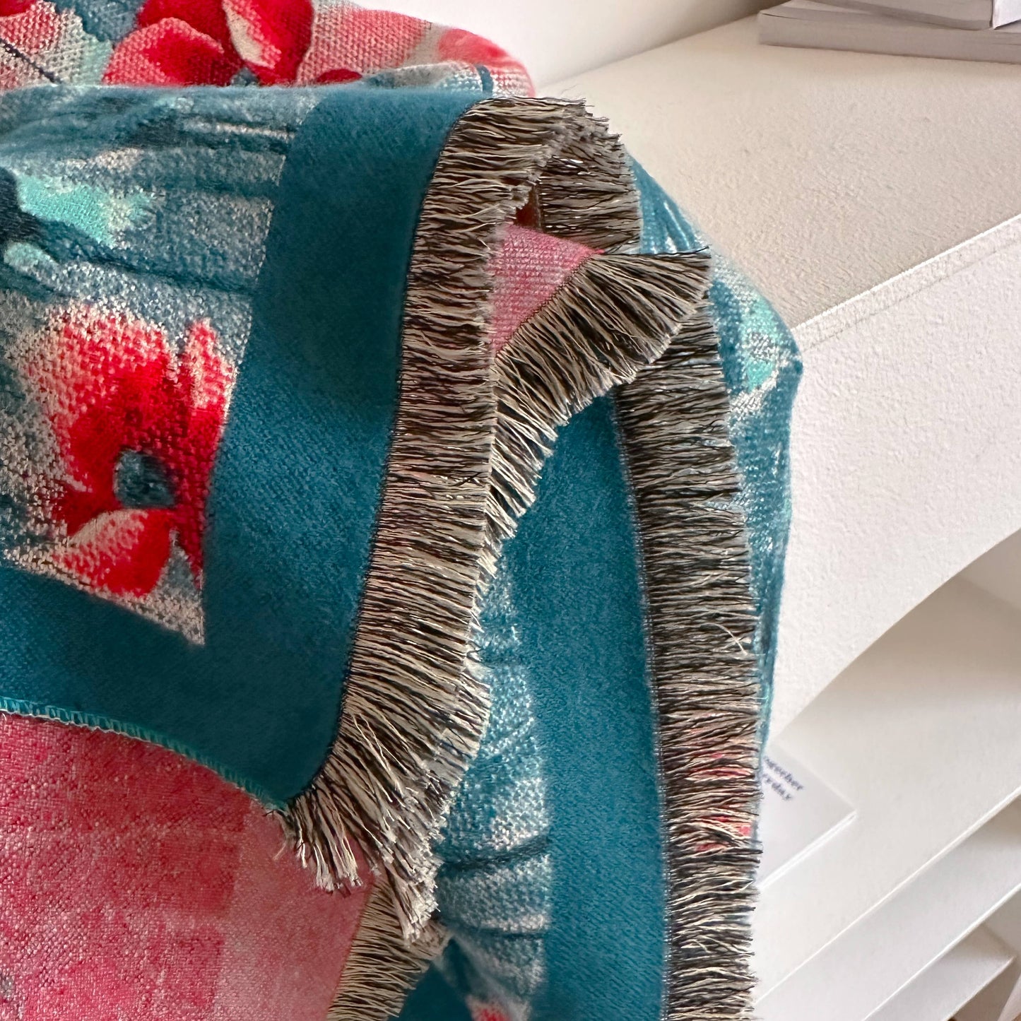 Winding River - Shawl Turq / Red Poppy Field Reversible Wrap – Artisan Shawl