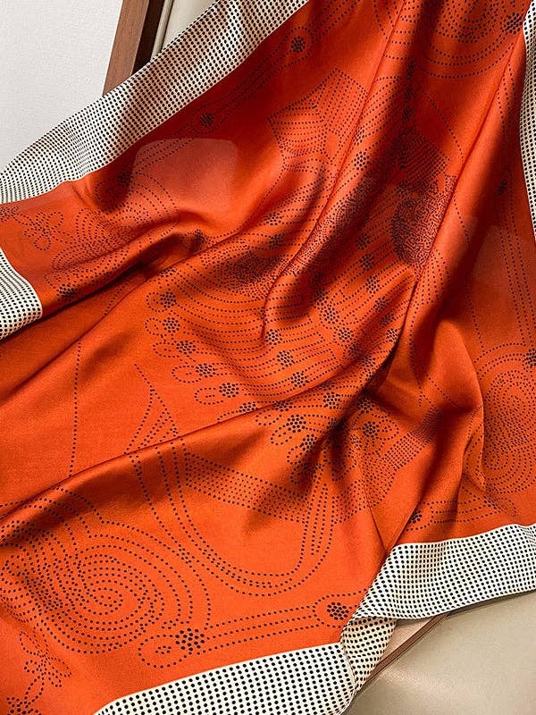 U.Z. Polka-Dot Leisure Fashion Scarf: ORANGE / One_size