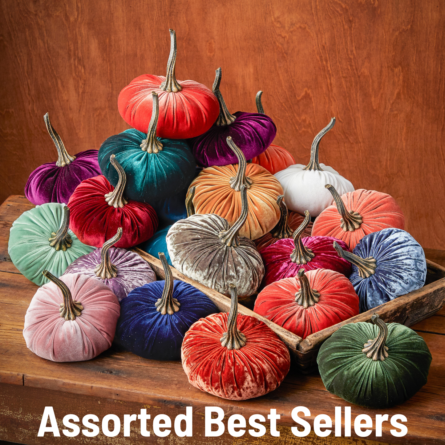 Your Heart's Content - Pumpkin Large Velvet, Fall Decor, Shelf Sitter, Tablescape: Luxe Medallion