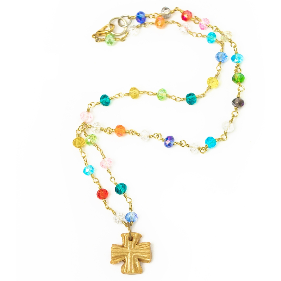 Hidden Truth Jewelry - Multicolored and Gold Chain with Julia Blair Cross