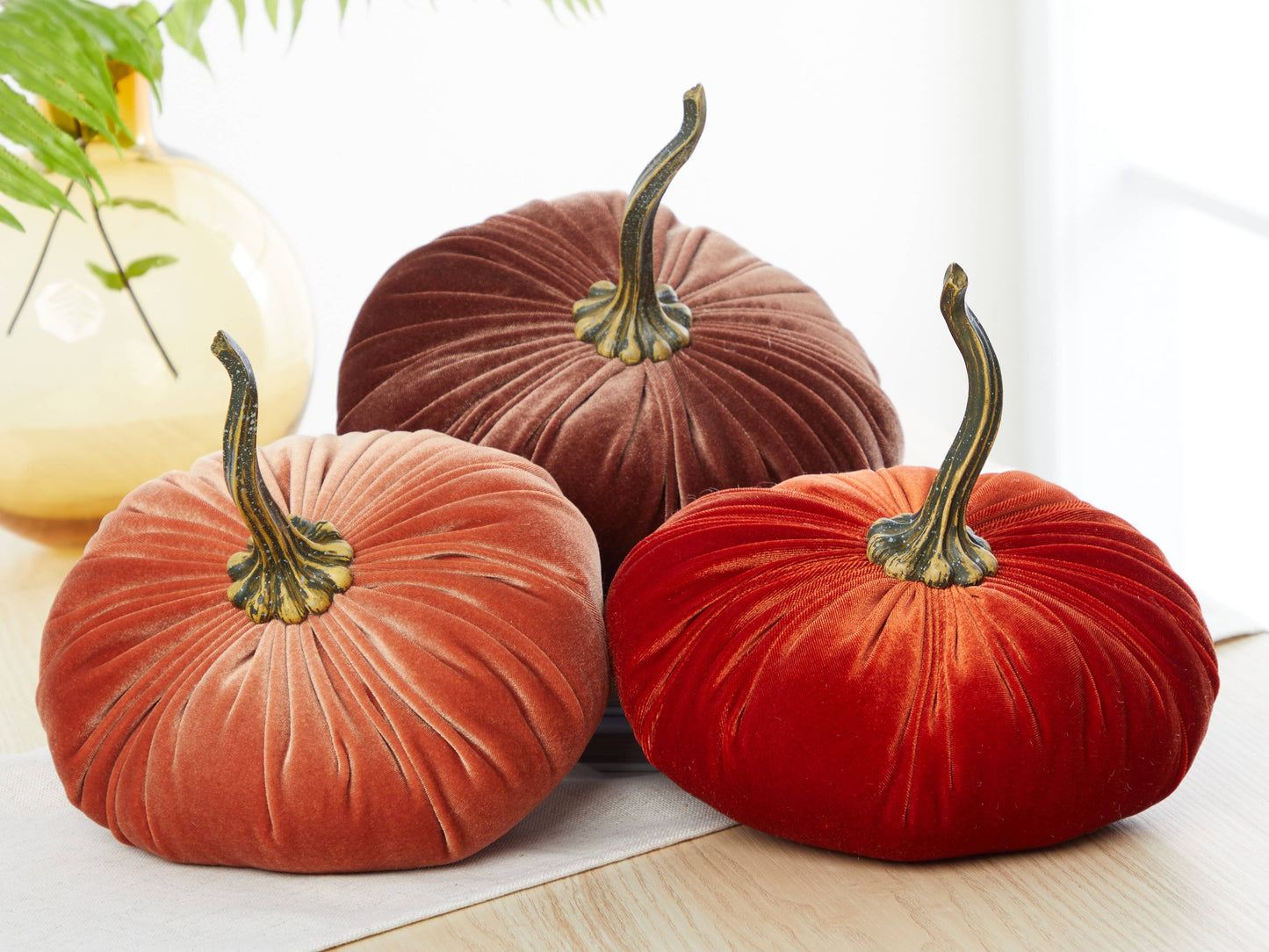 Your Heart's Content - Pumpkin Extra Large Velvet,  Fall Accent Decor, Centerpiece: Burgundy