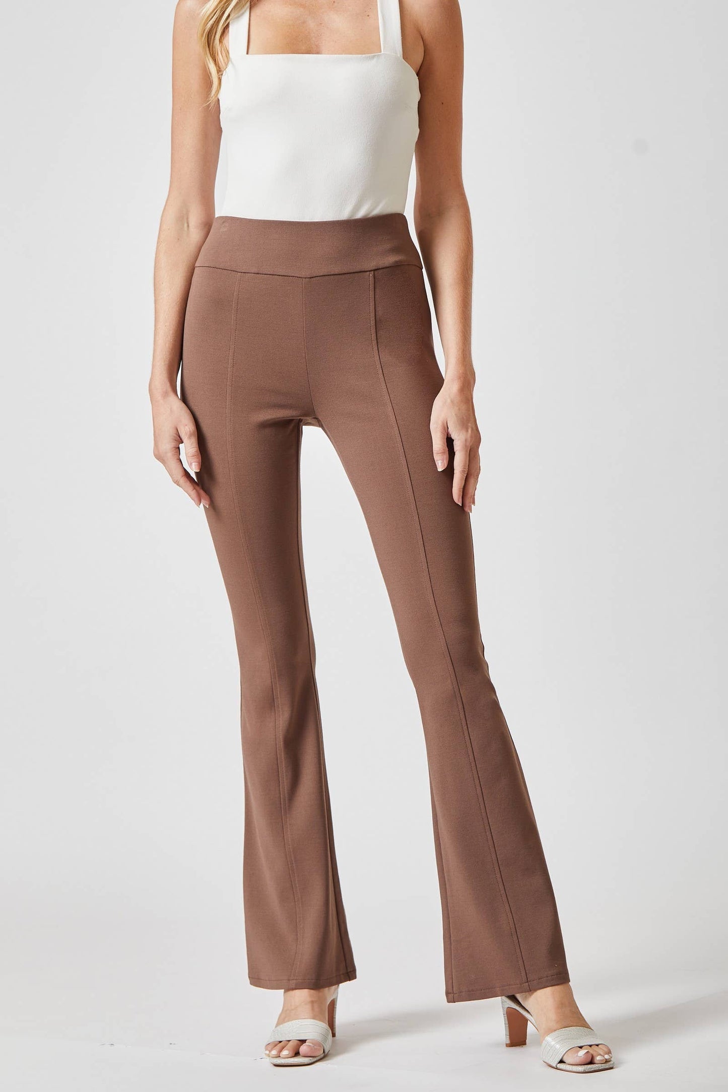 Dear Scarlett - Magic High Waisted Kick Flare Pants: VIOLET / XL