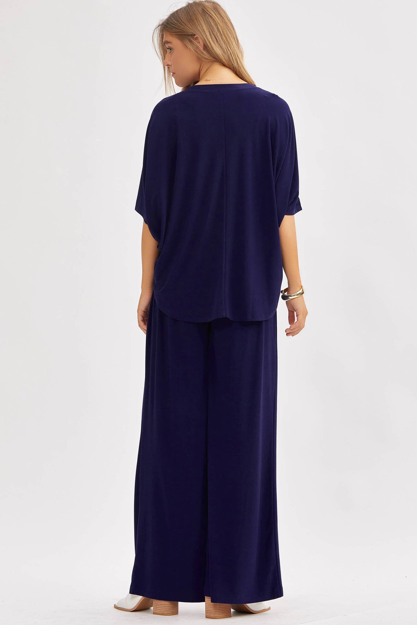 Dear Scarlett - Flowy Top + Wide Leg Set TRVSET-COASTAL: Emerald / S