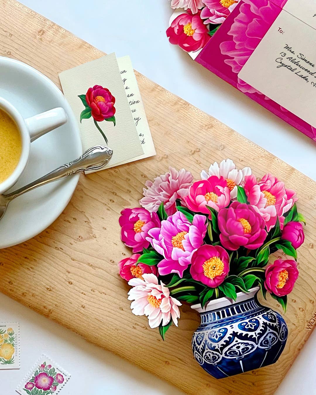 FreshCut Paper LLC - Mini Peony Paradise (10 Pop-up Greeting Cards)