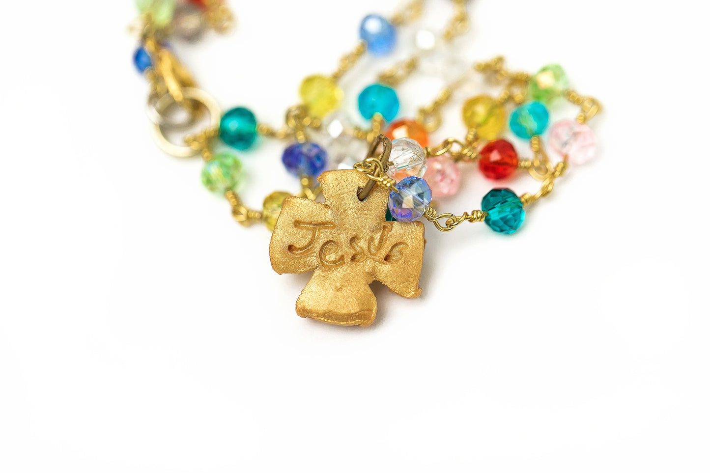 Hidden Truth Jewelry - Multicolored and Gold Chain with Julia Blair Cross