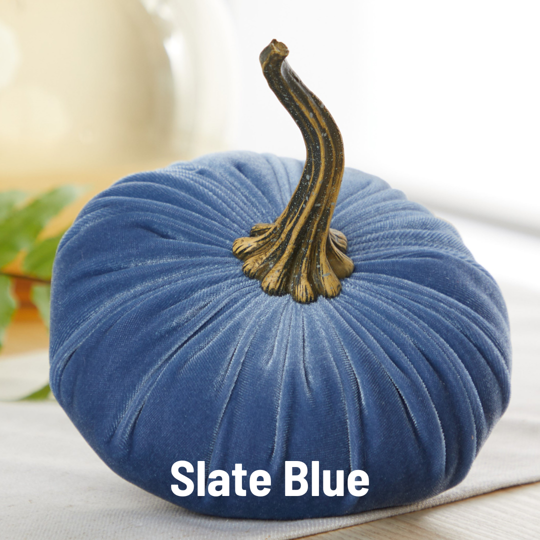Your Heart's Content - Pumpkin Large Velvet, Fall Decor, Shelf Sitter, Tablescape: Gold