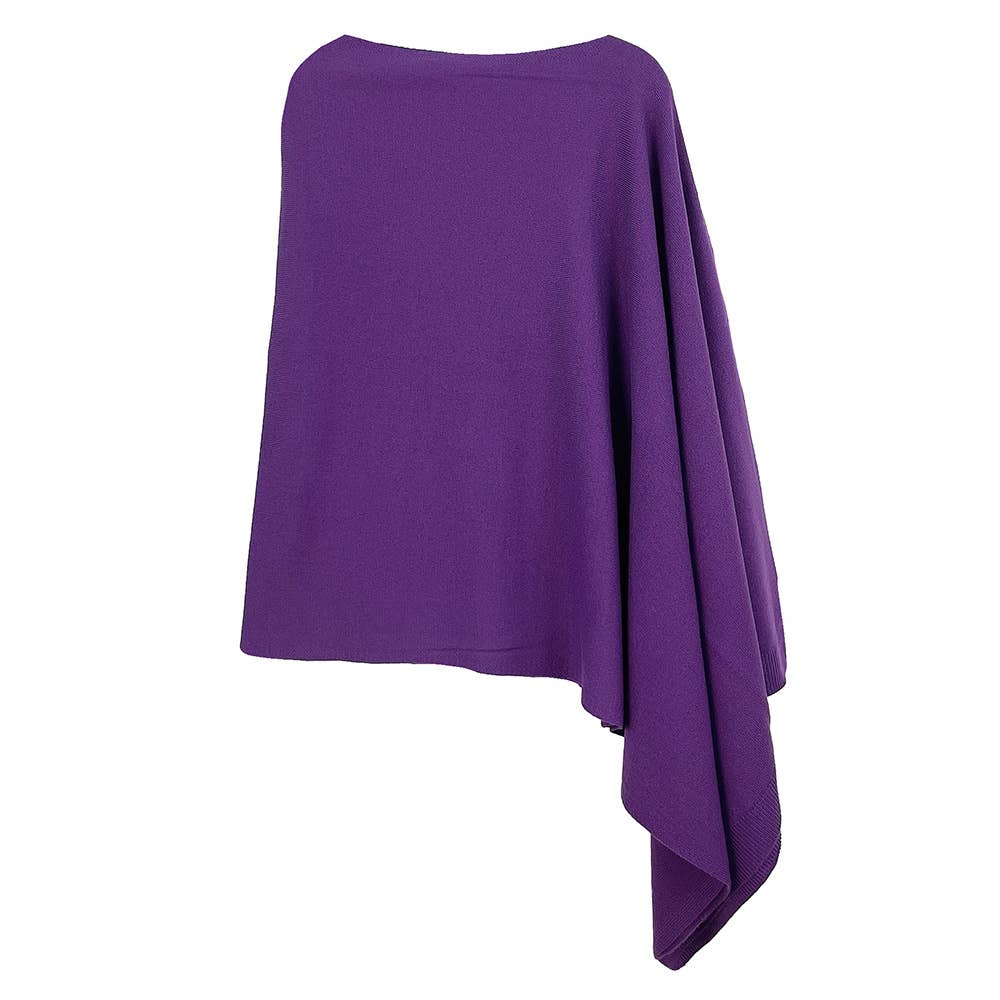 Sensibling Corp. - Solid Scarf Poncho: Purple