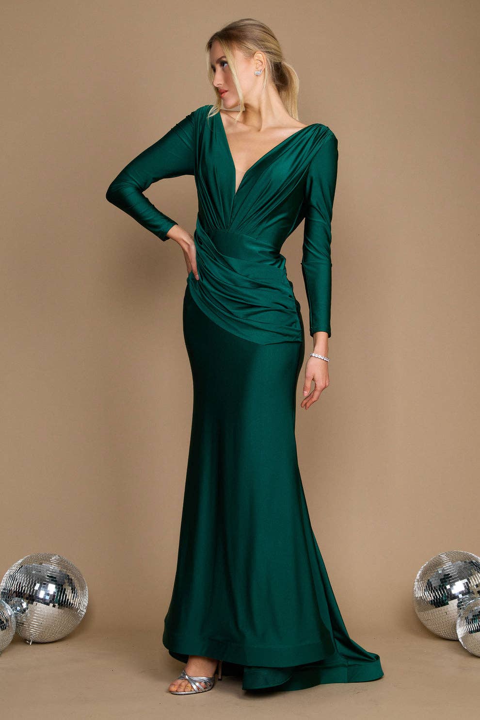 Kos Couture - Long Sleeve Formal Evening Dress  : Royal / 14