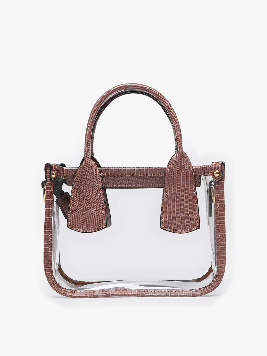 Jen & Co. - M2225CR Stacey Clear Satchel w/ Inner Bag: Silver
