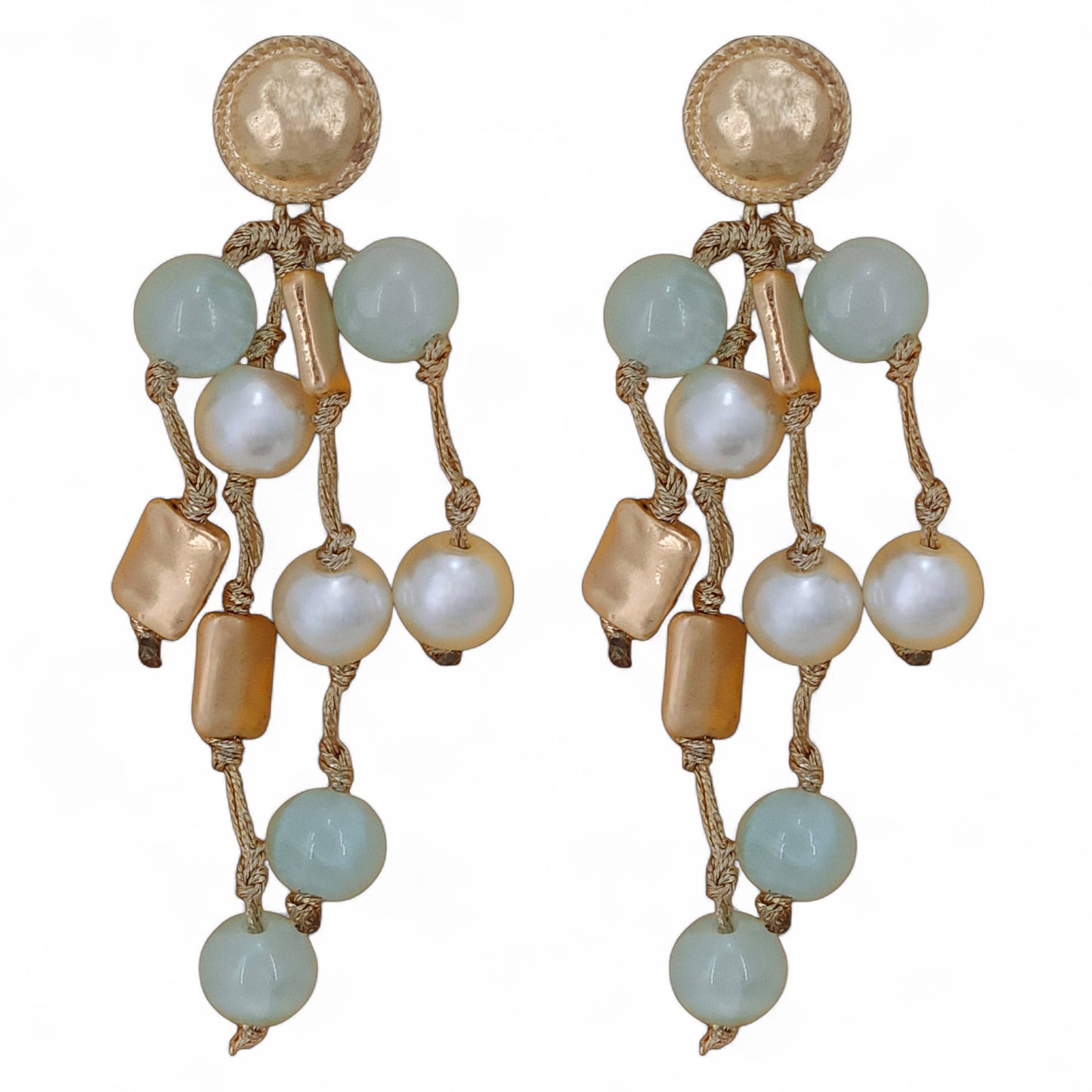 Bijoux Envie Statement Jewelry - Chunky Blue Beaded Necklace & Earrings Matching Set | Boho