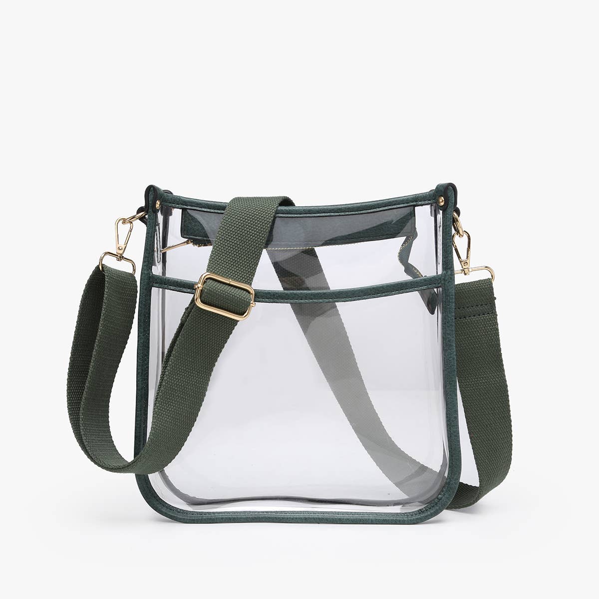 Jen & Co. - M2168CR Posie Clear Crossbody w/ Vegan Leather: Gold