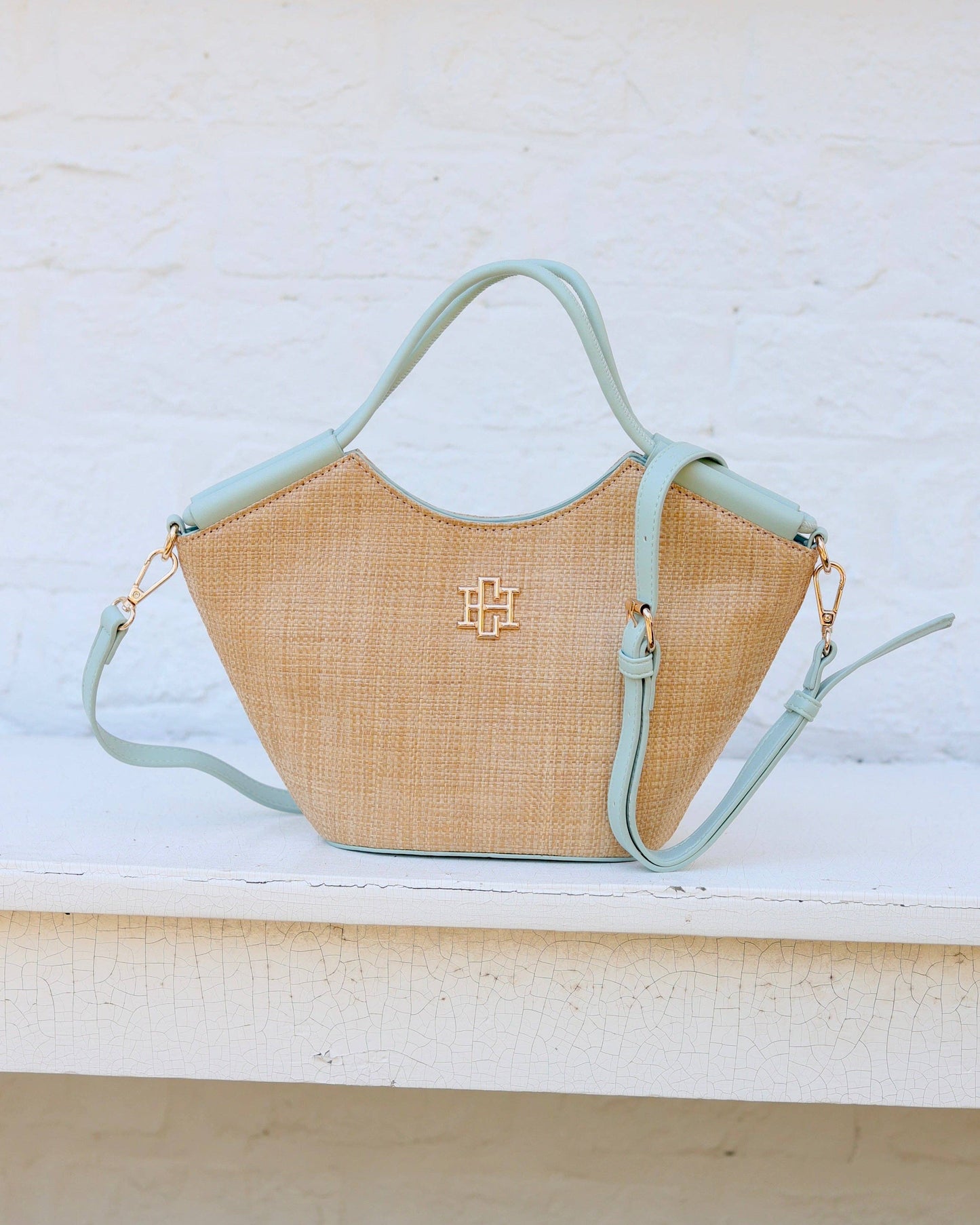 Caroline Hill - Leland Mini Tote Natural Mint