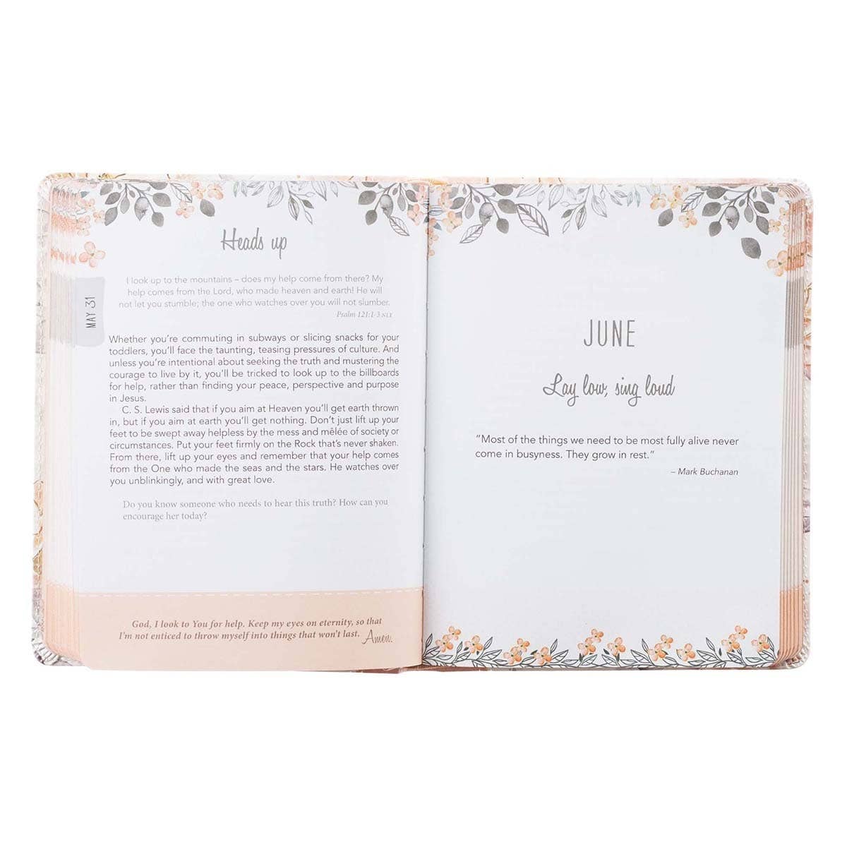 Christian Art Gifts - Devotional Walking In Grace Faux Leather