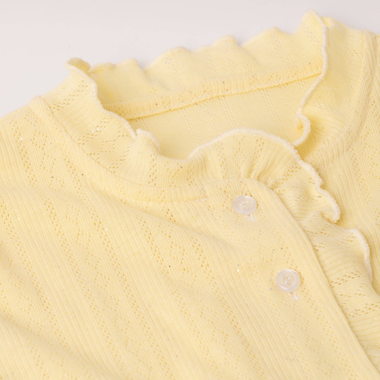 Kidpik - Lettuce Edge Pointelle Cardigan: Powder Blue Girl's size 7-16