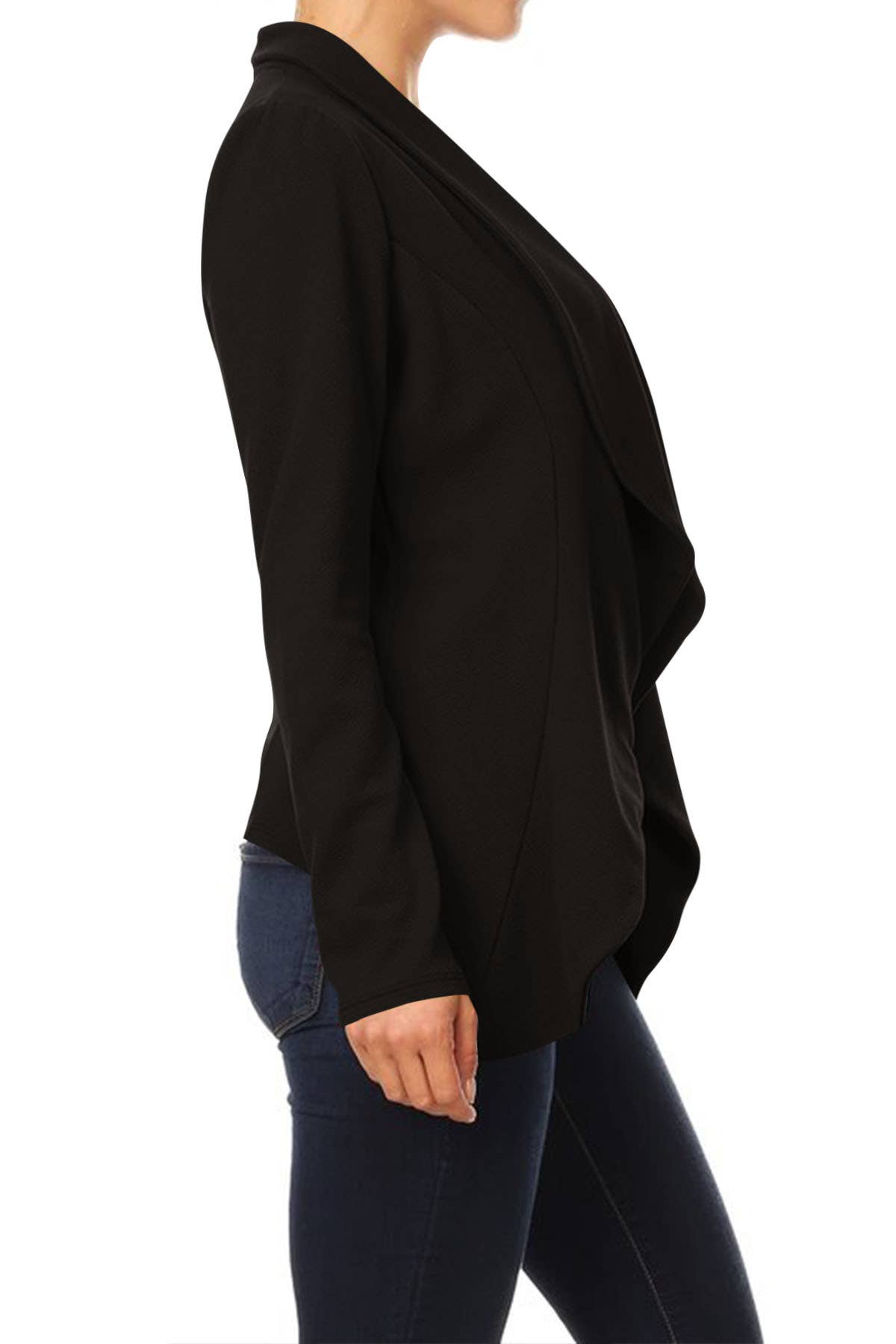 MOA COLLECTION - Women's Casual Office Work Basic Blazer Jacket S-3XL: Burgundy / Small